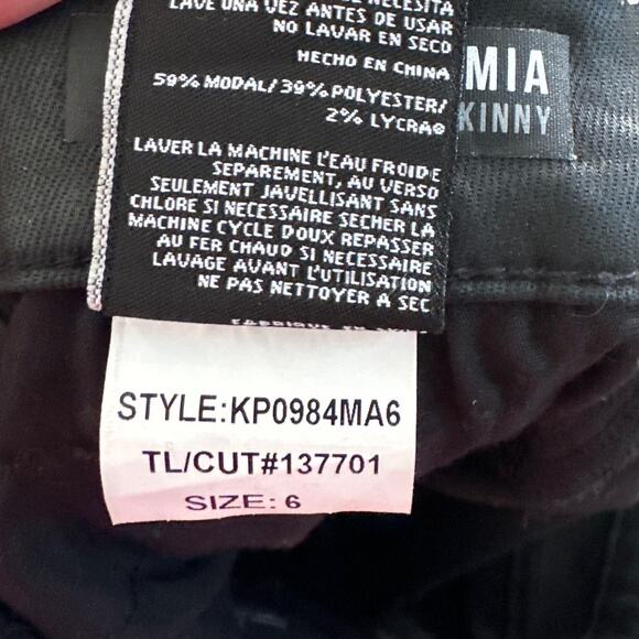 Kut from the Kloth Black Coated Mia High Rise Skinny Jeans‎ Button Fly 6 - Picture 7 of 9